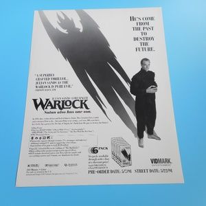 Warlock Movie Poster Flyer 8.5x11 Demonic Horror R Julian Sands Vidmark Spooky